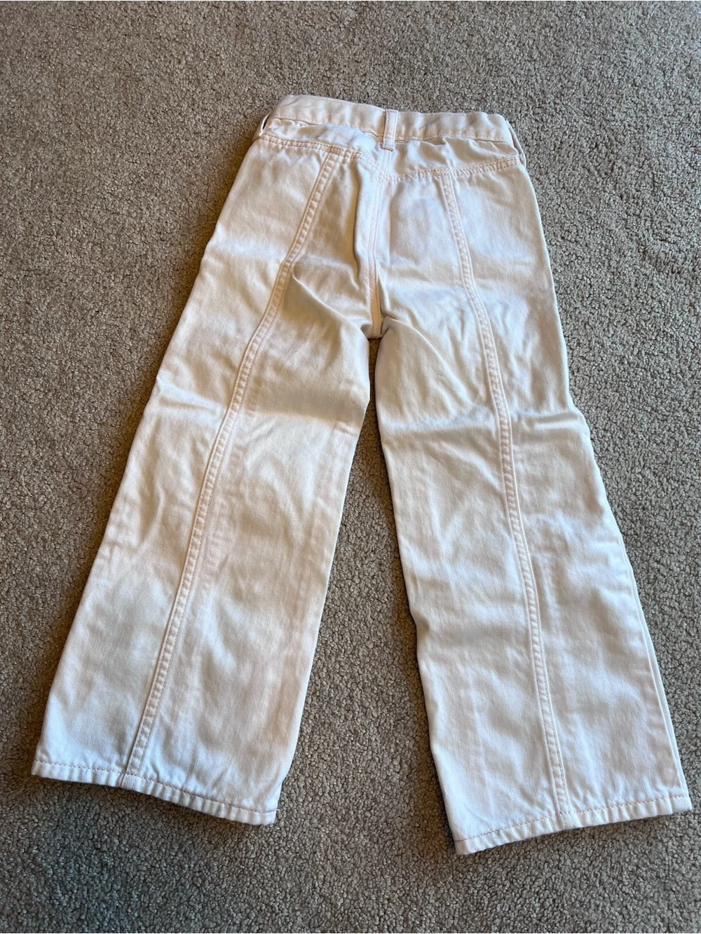 Wide Leg Girl’s Jeans in Cream - Size 5T